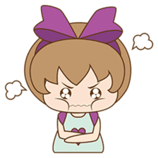 Saki, Cute girl with purple ribbon sticker #915278