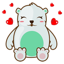 Haku, the cute chubby polar bear sticker #918522