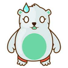 Haku, the cute chubby polar bear sticker #918523