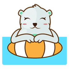 Haku, the cute chubby polar bear sticker #918529