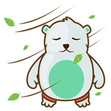 Haku, the cute chubby polar bear sticker #918535