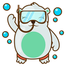 Haku, the cute chubby polar bear sticker #918539