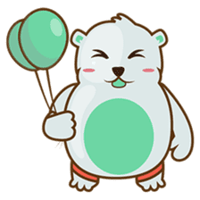 Haku, the cute chubby polar bear sticker #918542