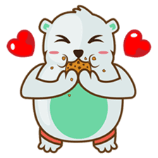 Haku, the cute chubby polar bear sticker #918543