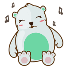 Haku, the cute chubby polar bear sticker #918544