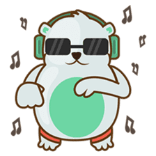 Haku, the cute chubby polar bear sticker #918546