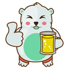 Haku, the cute chubby polar bear sticker #918550