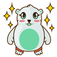 Haku, the cute chubby polar bear sticker #918553