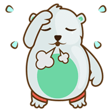 Haku, the cute chubby polar bear sticker #918554