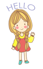 Nuja Pigtail hair Girl sticker #918719