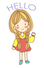 Nuja Pigtail hair Girl sticker #918719