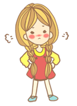Nuja Pigtail hair Girl sticker #918720