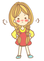 Nuja Pigtail hair Girl sticker #918720