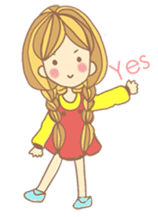 Nuja Pigtail hair Girl sticker #918721