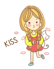 Nuja Pigtail hair Girl sticker #918724