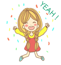 Nuja Pigtail hair Girl sticker #918725