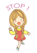 Nuja Pigtail hair Girl sticker #918727