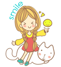 Nuja Pigtail hair Girl sticker #918728