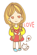 Nuja Pigtail hair Girl sticker #918730