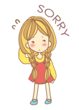 Nuja Pigtail hair Girl sticker #918731