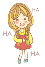 Nuja Pigtail hair Girl sticker #918732