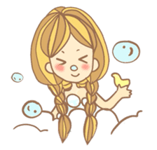 Nuja Pigtail hair Girl sticker #918735