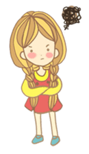 Nuja Pigtail hair Girl sticker #918737