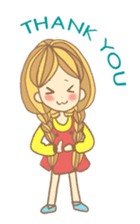 Nuja Pigtail hair Girl sticker #918738