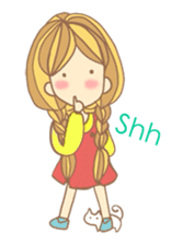 Nuja Pigtail hair Girl sticker #918743