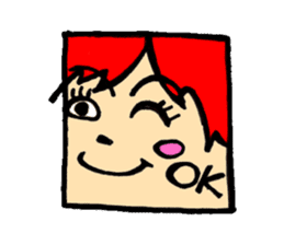 Square face sticker(Ms.Sumiko) sticker #922519