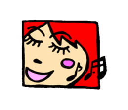Square face sticker(Ms.Sumiko) sticker #922526