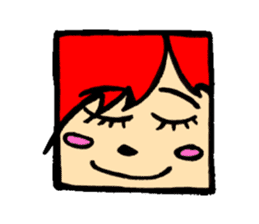 Square face sticker(Ms.Sumiko) sticker #922531