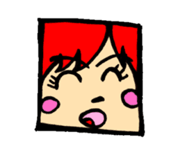 Square face sticker(Ms.Sumiko) sticker #922533