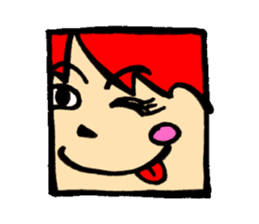 Square face sticker(Ms.Sumiko) sticker #922534