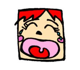 Square face sticker(Ms.Sumiko) sticker #922535