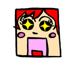 Square face sticker(Ms.Sumiko) sticker #922537