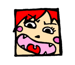 Square face sticker(Ms.Sumiko) sticker #922539