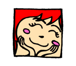 Square face sticker(Ms.Sumiko) sticker #922543