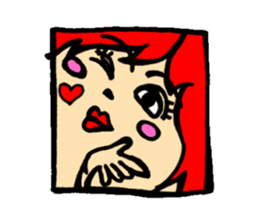 Square face sticker(Ms.Sumiko) sticker #922544