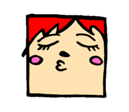 Square face sticker(Ms.Sumiko) sticker #922545