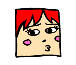 Square face sticker(Ms.Sumiko) sticker #922546