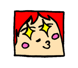 Square face sticker(Ms.Sumiko) sticker #922547
