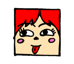 Square face sticker(Ms.Sumiko) sticker #922548