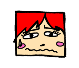 Square face sticker(Ms.Sumiko) sticker #922556