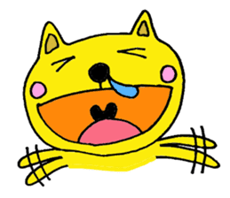 yellow cat sticker #923201