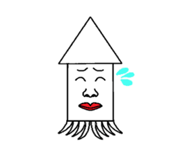 Human face squid sticker #923283