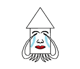 Human face squid sticker #923284