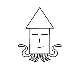 Human face squid sticker #923285