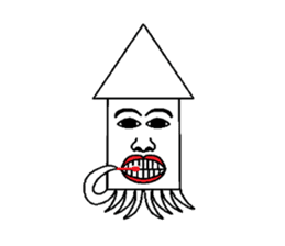 Human face squid sticker #923286