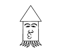 Human face squid sticker #923291